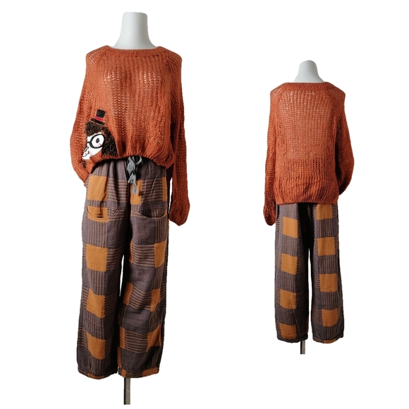 fits sz M, light brown mohair long sleeve loose sweater pullover - Picture 5 of 5